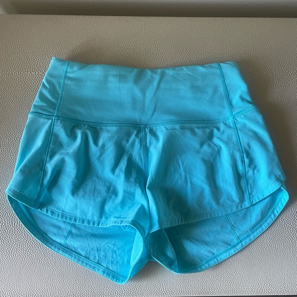 Lululemon Speed Up Shorts 2.5” High Rise Electric Turquoise